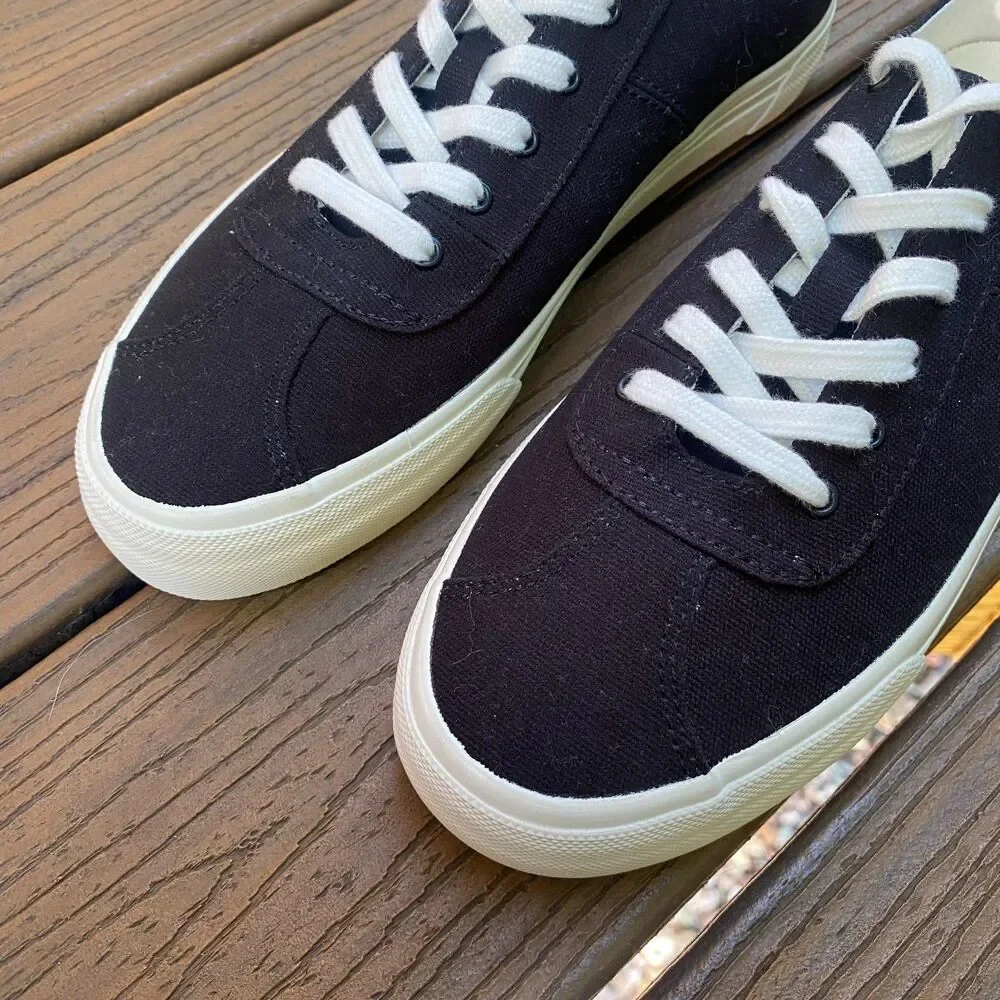 Madewell Sidewalk Low-Top‎ Sneakers in (Re)sourced Canvas W9.5/M8 Color Black